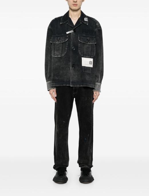 中性款褪色牛仔衬衫外套019 商品图3