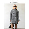 西嘉|精梳美丽诺羊毛 高智感格雷系水波纹灰色中长款毛呢外套女冬 商品缩略图1