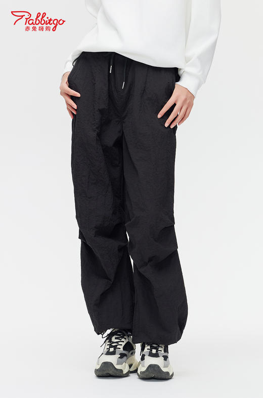 赤兔嗨购女士束脚阔腿高腰休闲裤显瘦显高运动工装裤2024年新款 商品图2