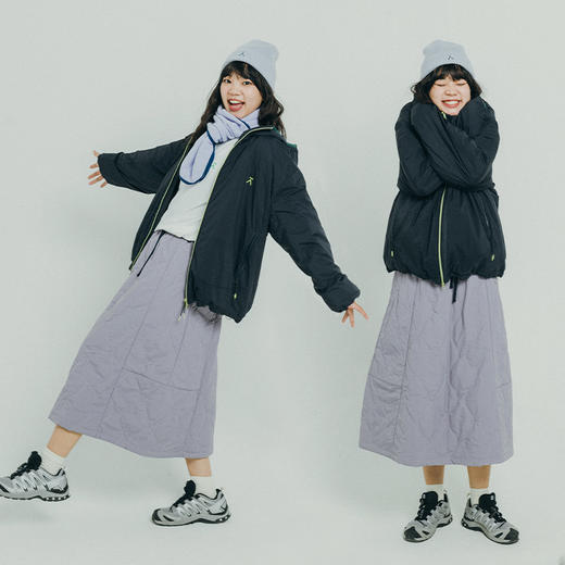 【十一破价福利】ACMEITEM爱棵米 户外秋冬情侣轻量连帽棉服宽松保暖夹棉外套男女GAF3070317G 商品图2