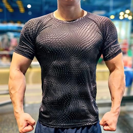 跃牌【欲动春风】男装系列 男士3D立体印花健身跑步训练短袖4023 商品图2