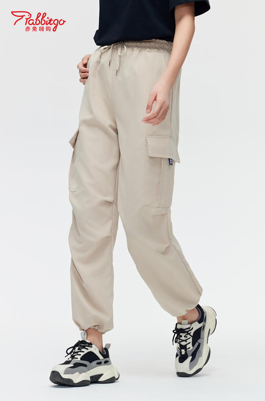 赤兔嗨购女士秋季薄款休闲灯笼束脚速干运动直筒阔腿裤2024年新款 商品图1