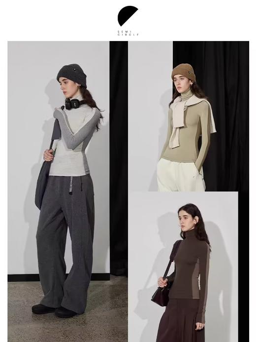 半圆/D24402578/冬季加绒保暖高领打底衫 商品图2