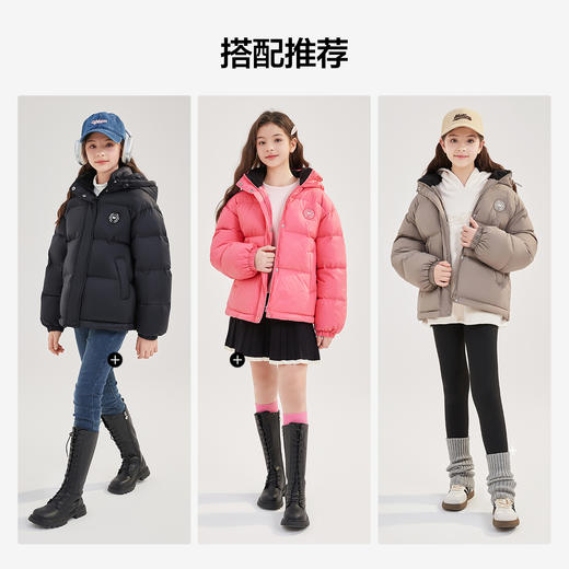 笛莎Deesha青少年女童羽绒服2024冬季新款复古学院风短款休闲面包羽绒服 商品图3