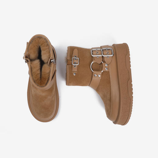 伊伴冬季女靴潮流舒适女鞋加绒棉鞋B24704901 商品图7