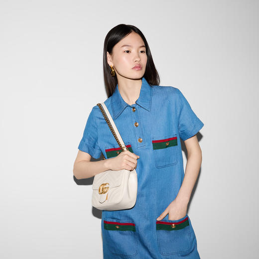 GUCCI 古驰 女士 GG Marmont系列 绗缝迷你单肩背包 白色 739682 AABZC 9022 商品图3