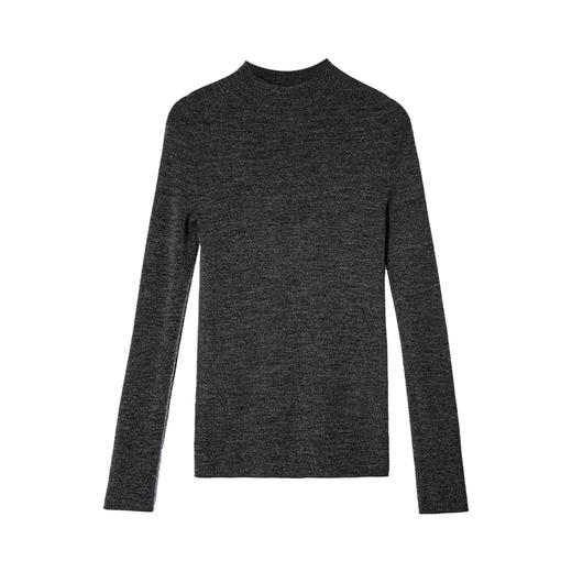 西嘉|岛精无缝一体18针 可机洗半高领打底衫女60支巴素兰羊毛针织 商品图4