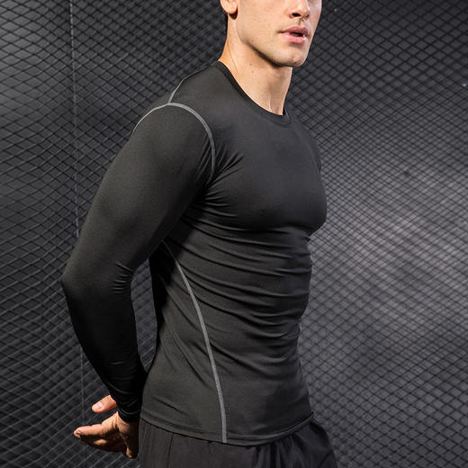 跃牌【欲动春风】男装系列 男子紧身训练PRO排汗速干衣长袖衫T恤衣服1019 商品图1