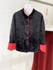 【丁摩】秋季新中式双面穿丝绒提花上衣改良唐装红色外套女5786 商品缩略图2