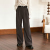 OLrain欧芮儿咖色休闲裤女冬季2024年新款百搭显瘦高级感阔腿裤 商品缩略图0