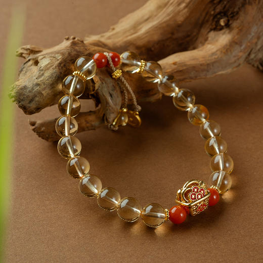 【宫里手串】蛇年第一桶金·黄水晶手串（吊坠款） 商品图1