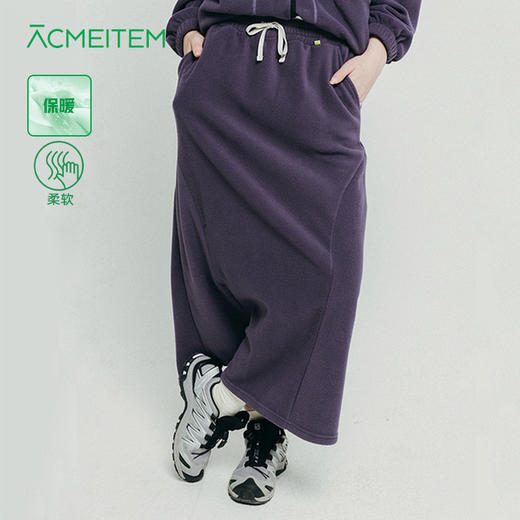 【十一破价福利】ACMEITEM爱棵米 户外女士摇粒绒休闲半裙可开叉半身中场裙子女厚GAF2370906G 商品图0