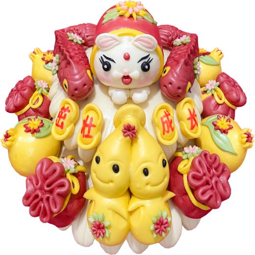 【恩点】娃娃百日宴花馍|12斤左右|健康平安 茁壮成长【自提】注：下单6个月内有效，过期将退款，请尽快到店核销 商品图0