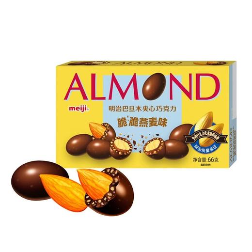 明治(meiji) 脆脆燕麦味巴旦木夹心巧克力 66g/盒 商品图0