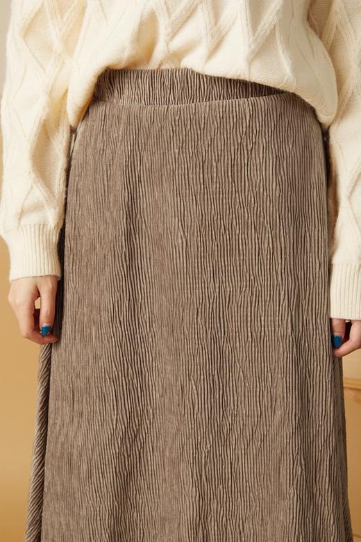 Le Malene 卡其色肌理感加厚半裙 10531 商品图3