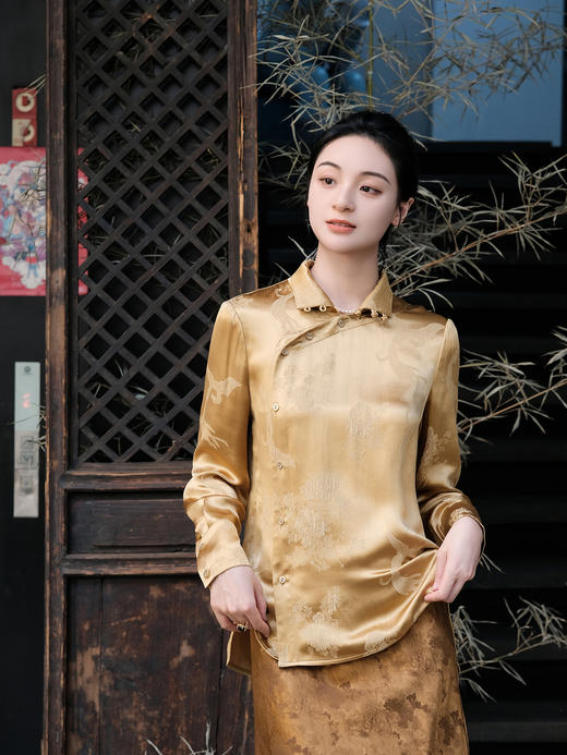 盛唐婧| 新中式立领衬衫上衣 商品图3