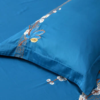 富安娜家纺 纯棉四件套100支长绒棉床上用品高档双人套件203*229cm 商品图3