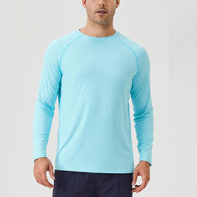 跃牌【欲动春风】男装系列 男士冰丝防晒运动长袖t恤宽松透气长袖上衣41520