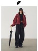 半圆/D24407736/宽松休闲工装连帽红色外套 商品缩略图0