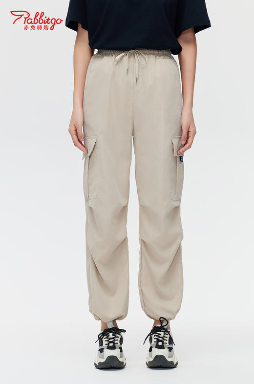 赤兔嗨购女士秋季薄款休闲灯笼束脚速干运动直筒阔腿裤2024年新款 商品图3