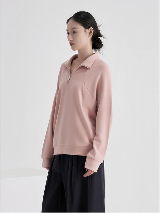 weyo秋冬女羊毛暖绒小立领半拉链卫衣880049 商品图1