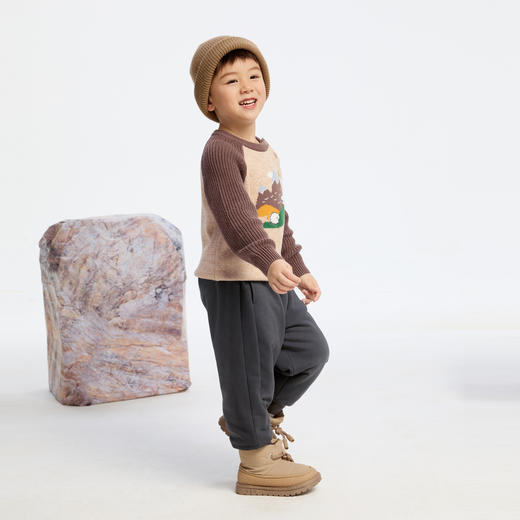 男童插肩袖萌趣毛衣冬季新款安奈儿童装实体店同款XB444639 商品图5