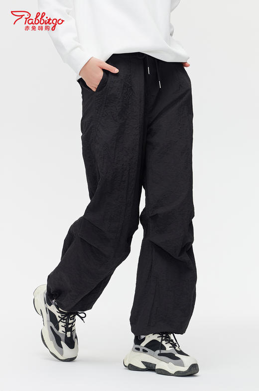 赤兔嗨购女士束脚阔腿高腰休闲裤显瘦显高运动工装裤2024年新款 商品图0