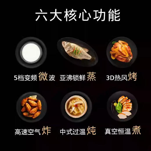 西门子（SIEMENS）曜石700M 嵌入式微蒸烤箱一体机50L大容量 微蒸烤炸炖煮六合一 五档变频微波 CP1S7NAG3W 商品图1