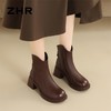 ZHR粗跟多巴胺短靴2024新款气质加绒瘦瘦靴轻便马丁靴切尔西靴 商品缩略图8