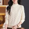 CC-5-9118秋冬半高领套头纯色中青宽松大码女装针织打底衫提花新款毛衣洋气 商品缩略图2