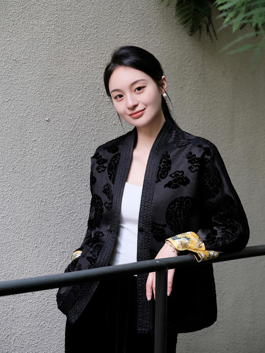 盛唐牡丹| 限量款|福寿双全漳缎手绣棉外套 商品图1