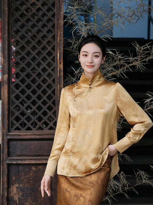 盛唐婧| 新中式立领衬衫上衣 商品图0