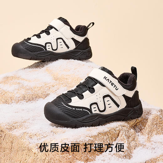 卡特兔童鞋户外儿童运动鞋登山鞋秋冬软底防滑加绒保暖儿童棉鞋 商品图5