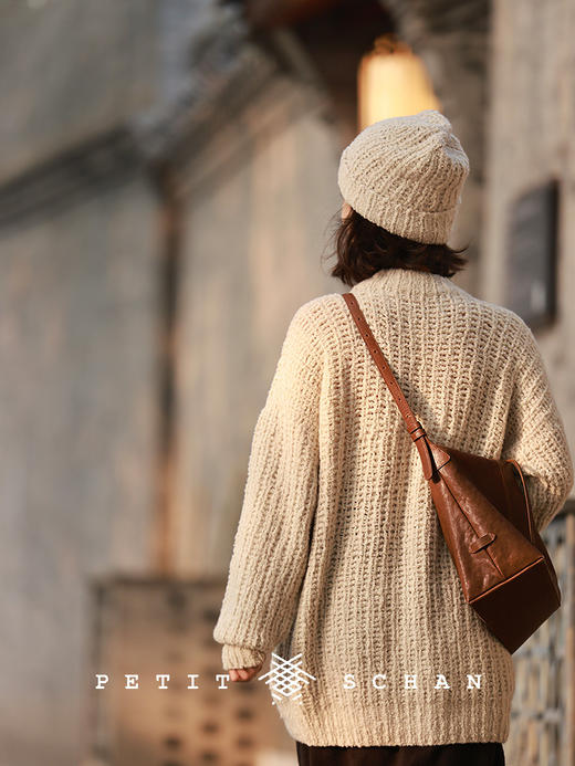 PETIT SCHAN小闪 CLO#627 Whiting 大白 羊绒手纺纱手工编织大毛衣 商品图5