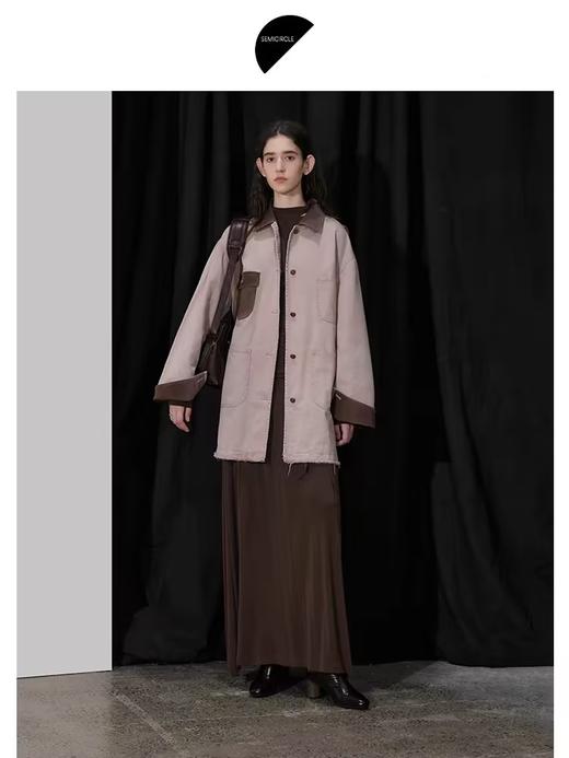 半圆/D24407500/水洗衬衫领工装外套 商品图1