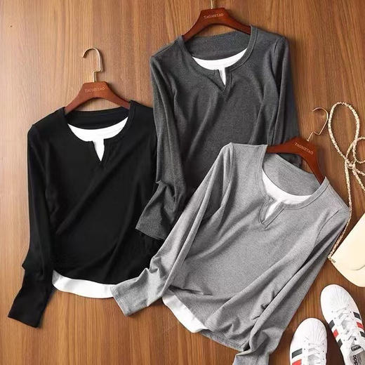 YYM24502假二件打底衫 商品图2