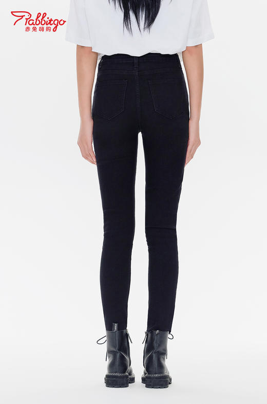 赤兔嗨购高腰修身弹力小脚牛仔裤2024新款百搭九分裤新款显瘦紧身 商品图4