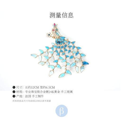 订购6个月到｜Gripoix Paris-Vintage 孔雀 胸针［法国设计师］ 商品图5