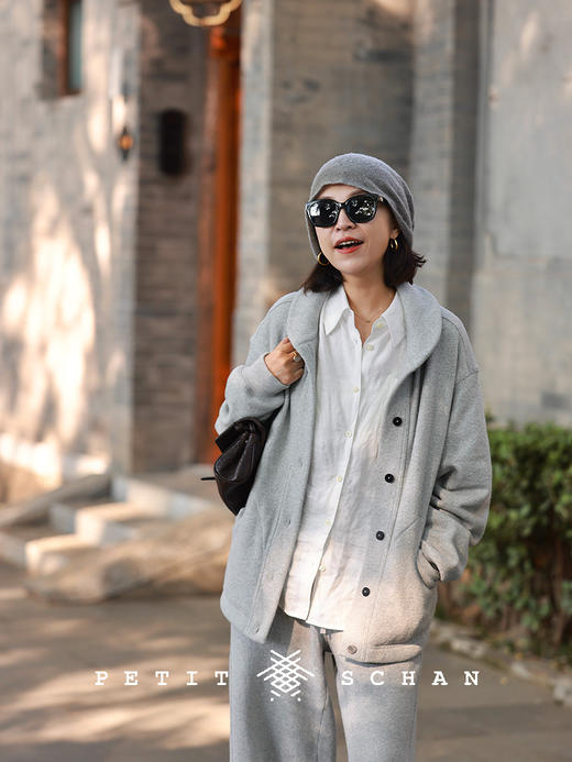 PETIT SCHAN小闪 CLO#619 Hiking tourism 徒游 棉羊毛小翻领抓绒休闲卫衣外套 商品图0