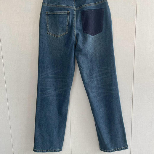 【孤品 捡漏】巨好穿的 EP 高弹 秋冬款 微绒水洗蓝牛仔裤  蓝色两粒扣 拉绒牛仔裤 磨毛牛仔裤 商品图8