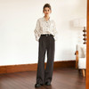 OLrain欧芮儿咖色休闲裤女冬季2024年新款百搭显瘦高级感阔腿裤 商品缩略图2