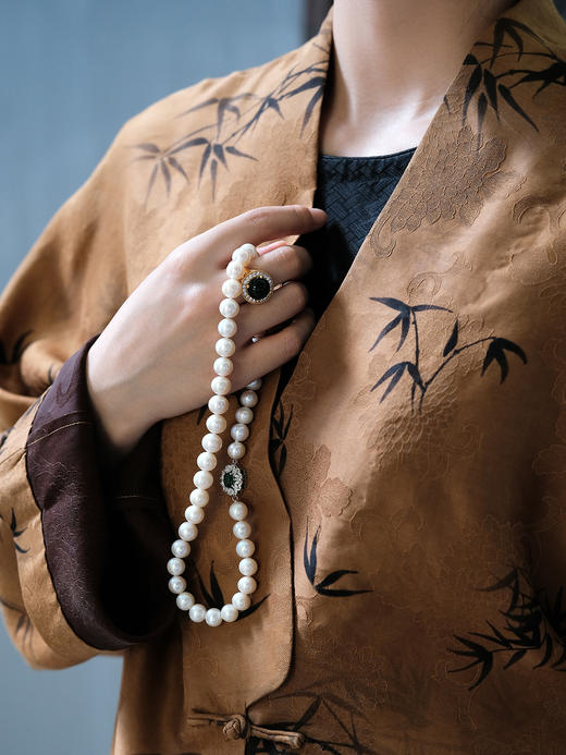 盛唐牡丹 |真丝提花香云纱文竹外套 商品图2