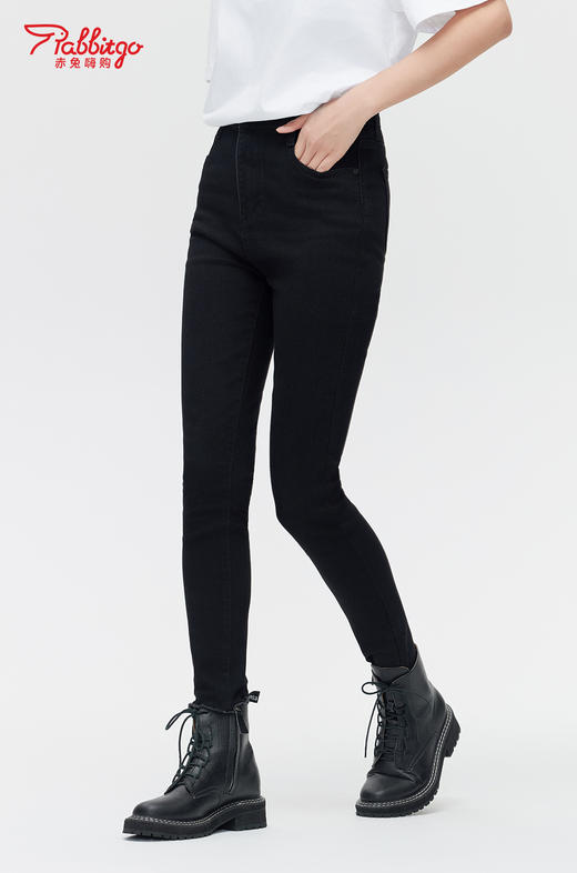 赤兔嗨购高腰修身弹力小脚牛仔裤2024新款百搭九分裤新款显瘦紧身 商品图2