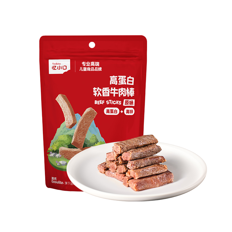 忆小口高蛋白原味牛肉棒65g