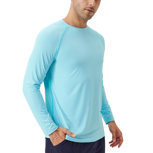 跃牌【欲动春风】男装系列 男士冰丝防晒运动长袖t恤宽松透气长袖上衣41520 商品图4