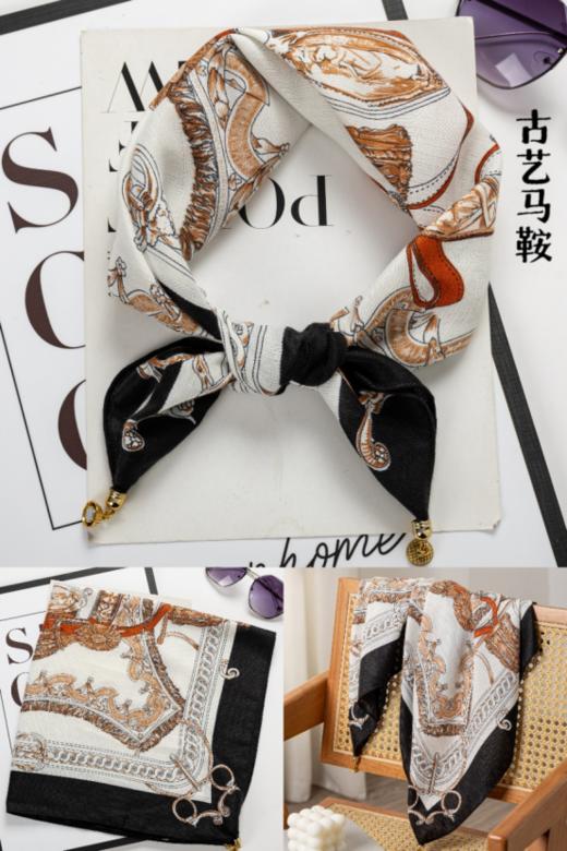 🌸【品牌直发】😎HLUOS复古轻奢吸盘扣方巾：双十一活动，🥰平常开团39.9💰一条，🌈今天19.9💰 ✅双面磁扣围巾，让你时尚又暖心☺️  商品图3