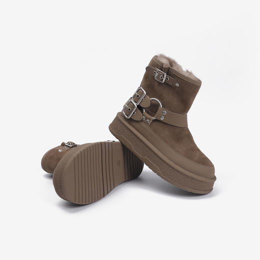 伊伴冬季女靴潮流舒适女鞋加绒棉鞋B24704901 商品图8