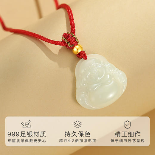 Winy999足银笑意佛公项链送女友闺蜜节日生日礼物 商品图2