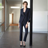 IWY/秋冬款藏青色一粒扣西装套装女气质时尚通勤干练商务套装CP1944 商品缩略图2