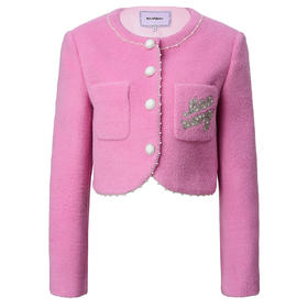 MAXRIENY浪漫芭比粉外套24冬珍珠钉珠刺绣设计名媛气质感MF85JA760L2001